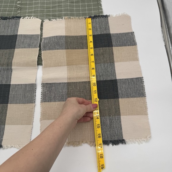 Vintage 90s Placemats Lot Of 10 Southwestern Monstera Plaid Cotton Table - Picture 10 of 16